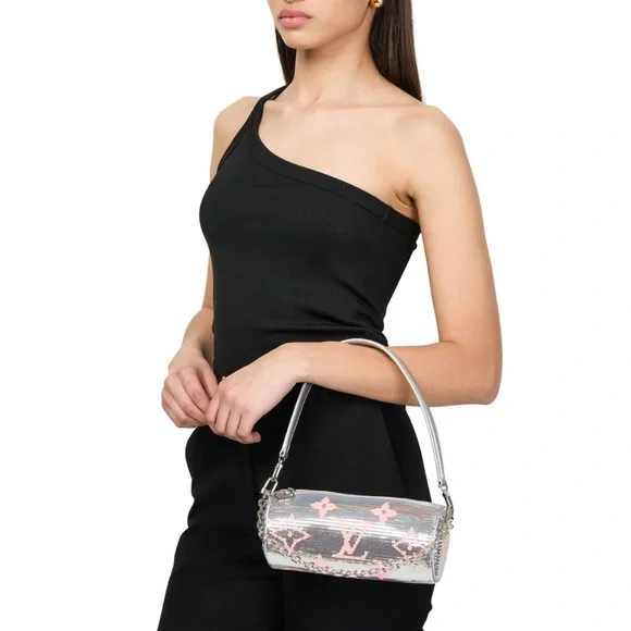 Louis Vuitton Special Edition Silver Sequin Papillon Bag - Picture 3 of 13